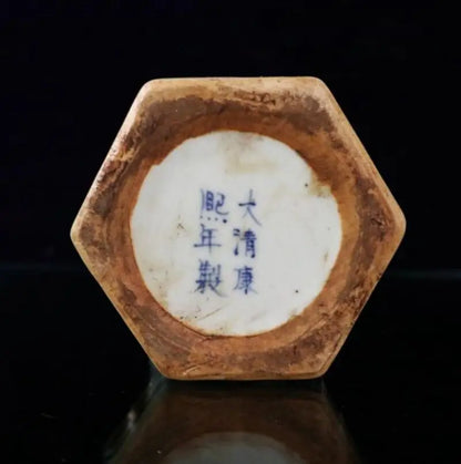 China Blue and white ceramic mountain water vase crafts statue
