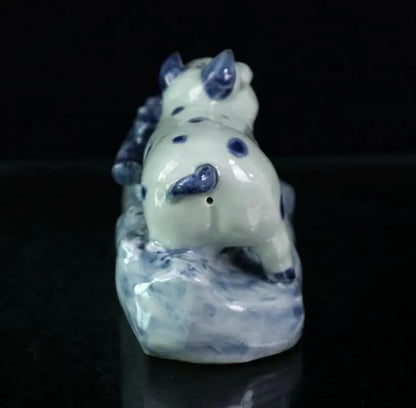 China Blue and white ceramic pig Pen wash crafts statue
