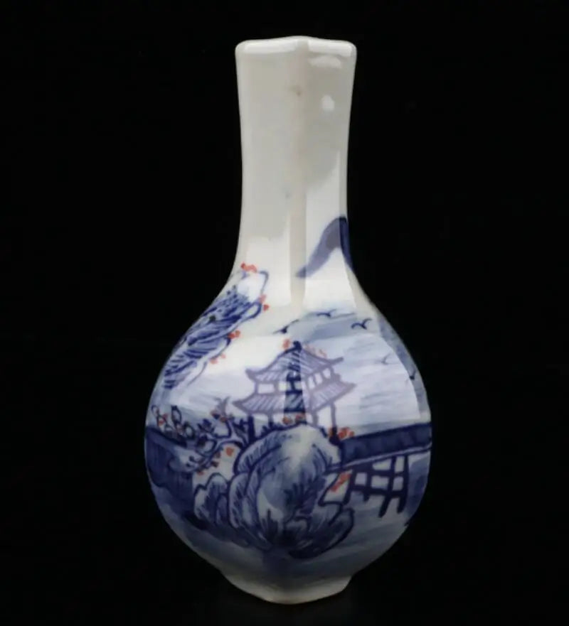 China Blue and white ceramic six parties vase crafts statue