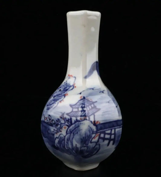 China Blue and white ceramic six parties vase crafts statue