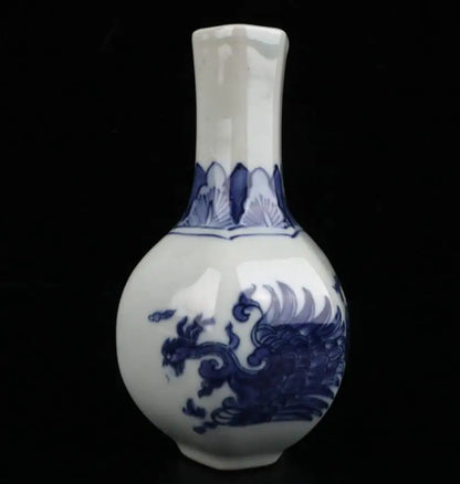 China Blue and white ceramic six parties vase crafts statue