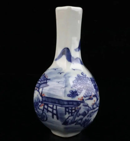 China Blue and white ceramic six parties vase crafts statue