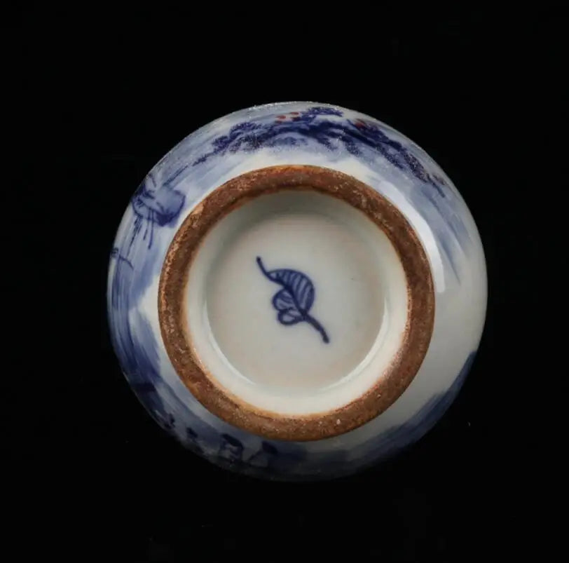 China Blue and white ceramic vase small crafts statue