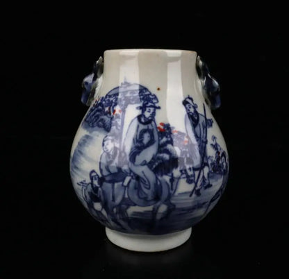 China Blue and white ceramic vase small crafts statue