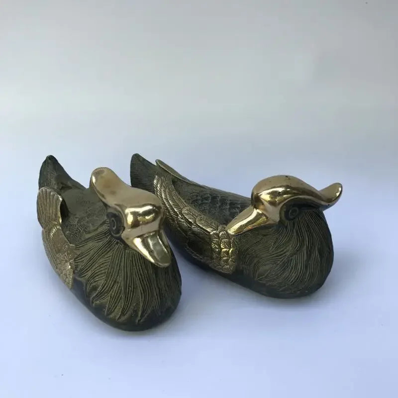 China Brass Archaize Mandarin Duck Crafts Statue A Pair