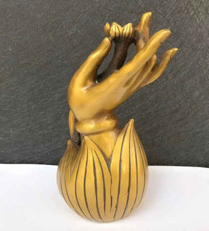 China Brass Buddha hand Backflow Incense Burner crafts statue