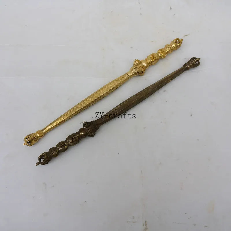 China Buddhism Brass Exorcism Vajra Pestle Crafts Statue
