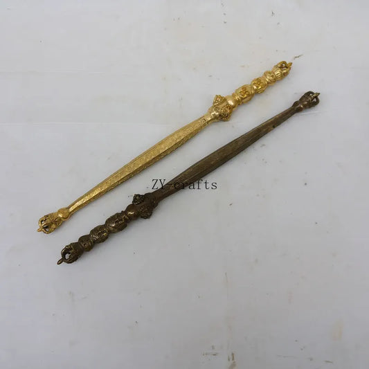 China Buddhism Brass Exorcism Vajra Pestle Crafts Statue