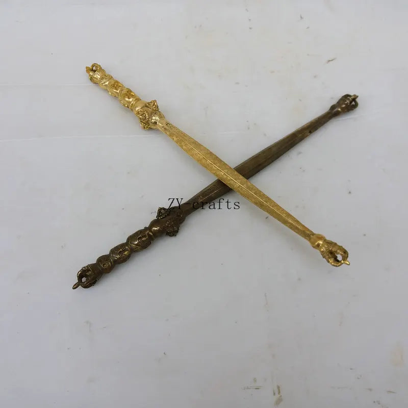China Buddhism Brass Exorcism Vajra Pestle Crafts Statue