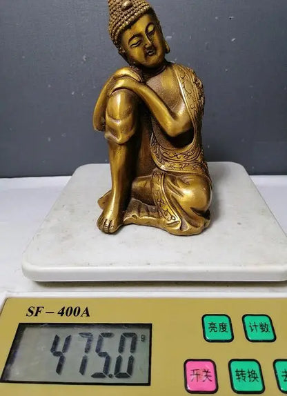 China Buddhism Bronze Copper Temple Sakyamuni Sleeping Buddha Statue Sculpture