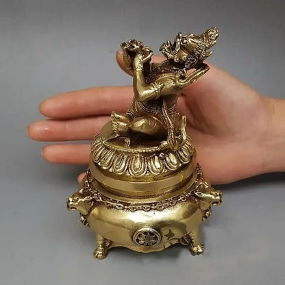 China Buddhism  Vajra King Kong Mahakala Brass Statue Incense Burner Antique