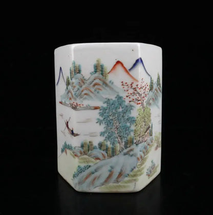 China Colored glaze ceramic Pen holder crafts statue