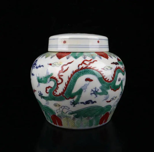 China Colored glaze ceramic Tea cans crafts statue