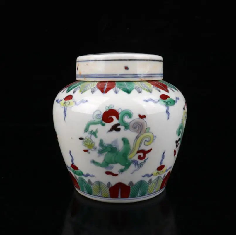 China Colored glaze ceramic Tea cans crafts statue