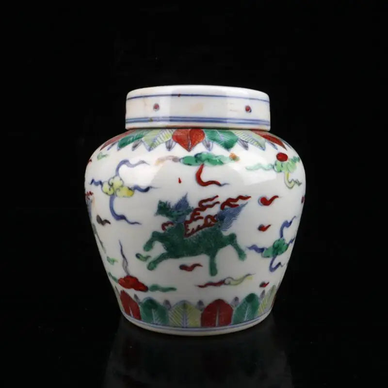 China Colored glaze ceramic Tea cans crafts statue