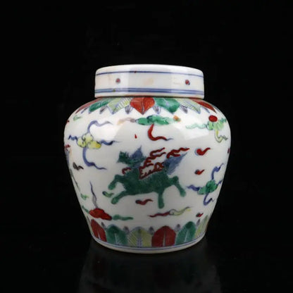 China Colored glaze ceramic Tea cans crafts statue