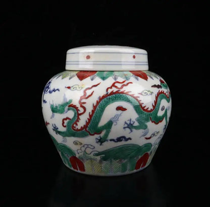China Colored glaze ceramic Tea cans crafts statue