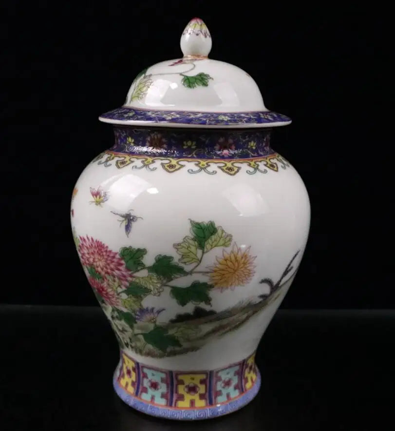 China Colored glaze ceramic jar crafts statue