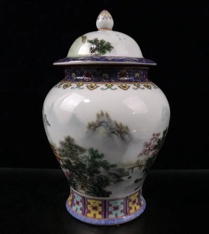 China Colored glaze ceramic jar crafts statue