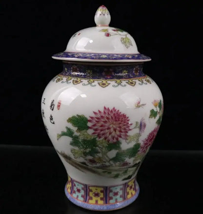 China Colored glaze ceramic jar crafts statue