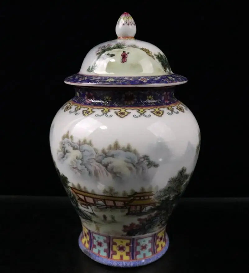 China Colored glaze ceramic jar crafts statue