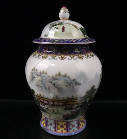 China Colored glaze ceramic jar crafts statue