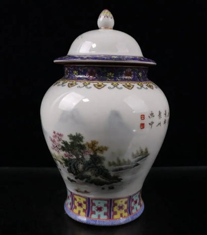 China Colored glaze ceramic jar crafts statue