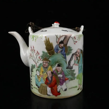 China Colored glaze ceramic teapot crafts statue