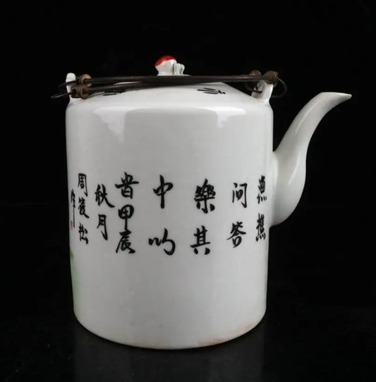 China Colored glaze ceramic teapot crafts statue