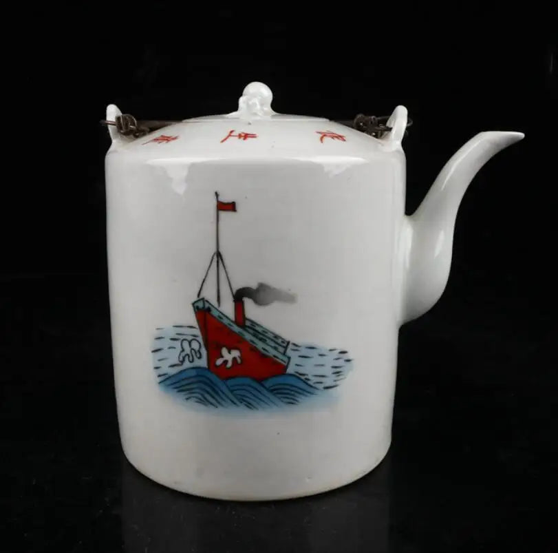 China Colored glaze ceramic teapot crafts statue