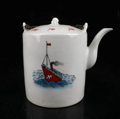China Colored glaze ceramic teapot crafts statue