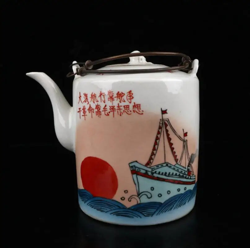 China Colored glaze ceramic teapot crafts statue