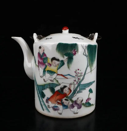 China Colored glaze ceramic teapot crafts statue