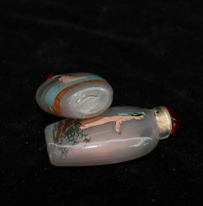 China Coloured glaze Naked female picture snuff bottle A set