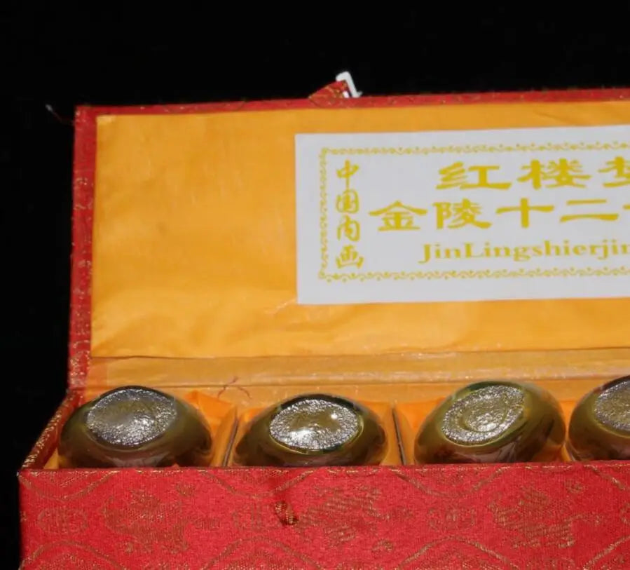 China Coloured glaze Twelve beautiful women snuff bottle A set