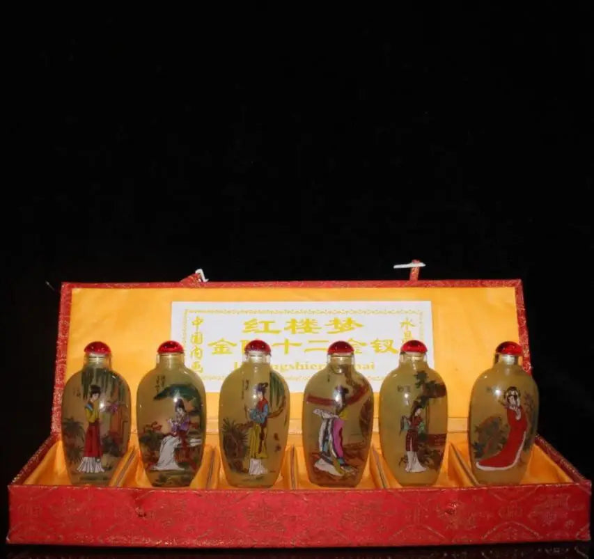 China Coloured glaze Twelve beautiful women snuff bottle A set