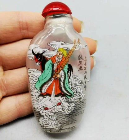 China Coloured glaze eight immortals Snuff bottles crafts statue A set