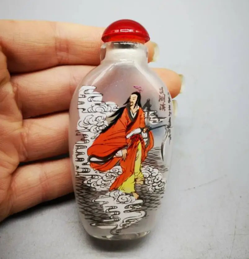 China Coloured glaze eight immortals Snuff bottles crafts statue A set