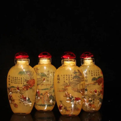 China Coloured glaze snuff bottle A set