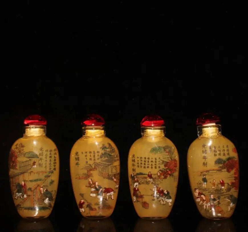 China Coloured glaze snuff bottle A set