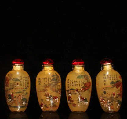 China Coloured glaze snuff bottle A set