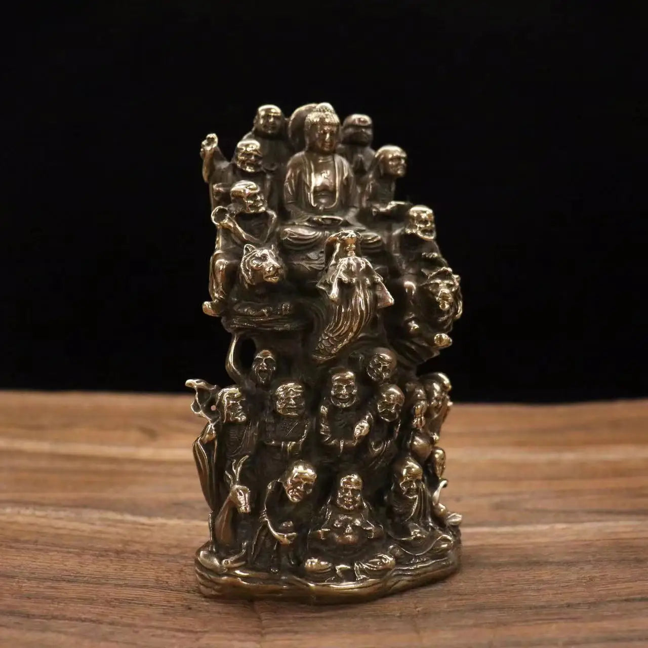 China Copper Brass 18 Buddhist Saints Eighteen Arhats Crafts Statue Ornaments