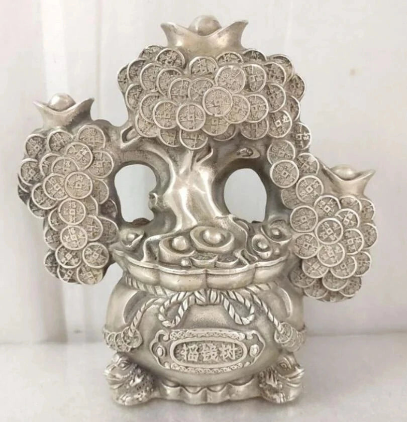China Copper Brass  Shake Money Tree Crafts Statue