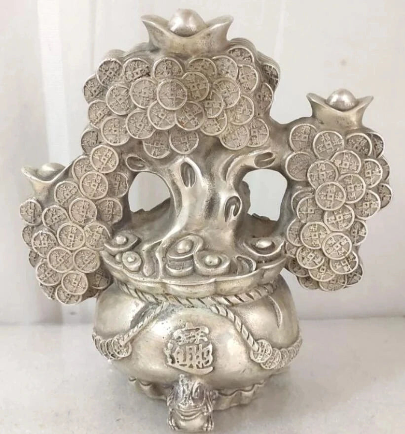 China Copper Brass  Shake Money Tree Crafts Statue