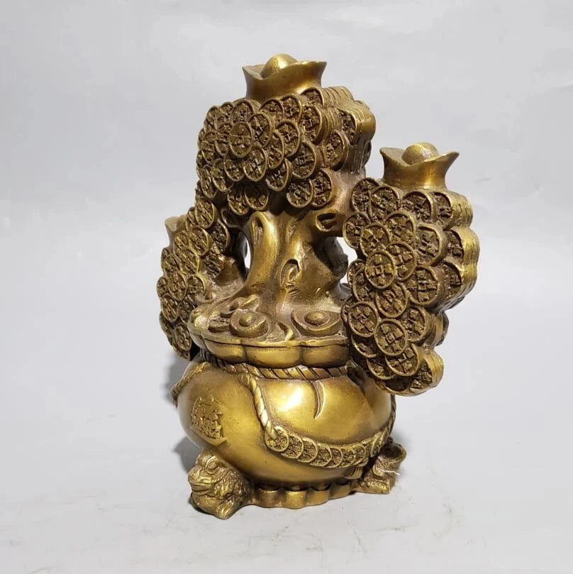 China Copper Brass  Shake Money Tree Crafts Statue