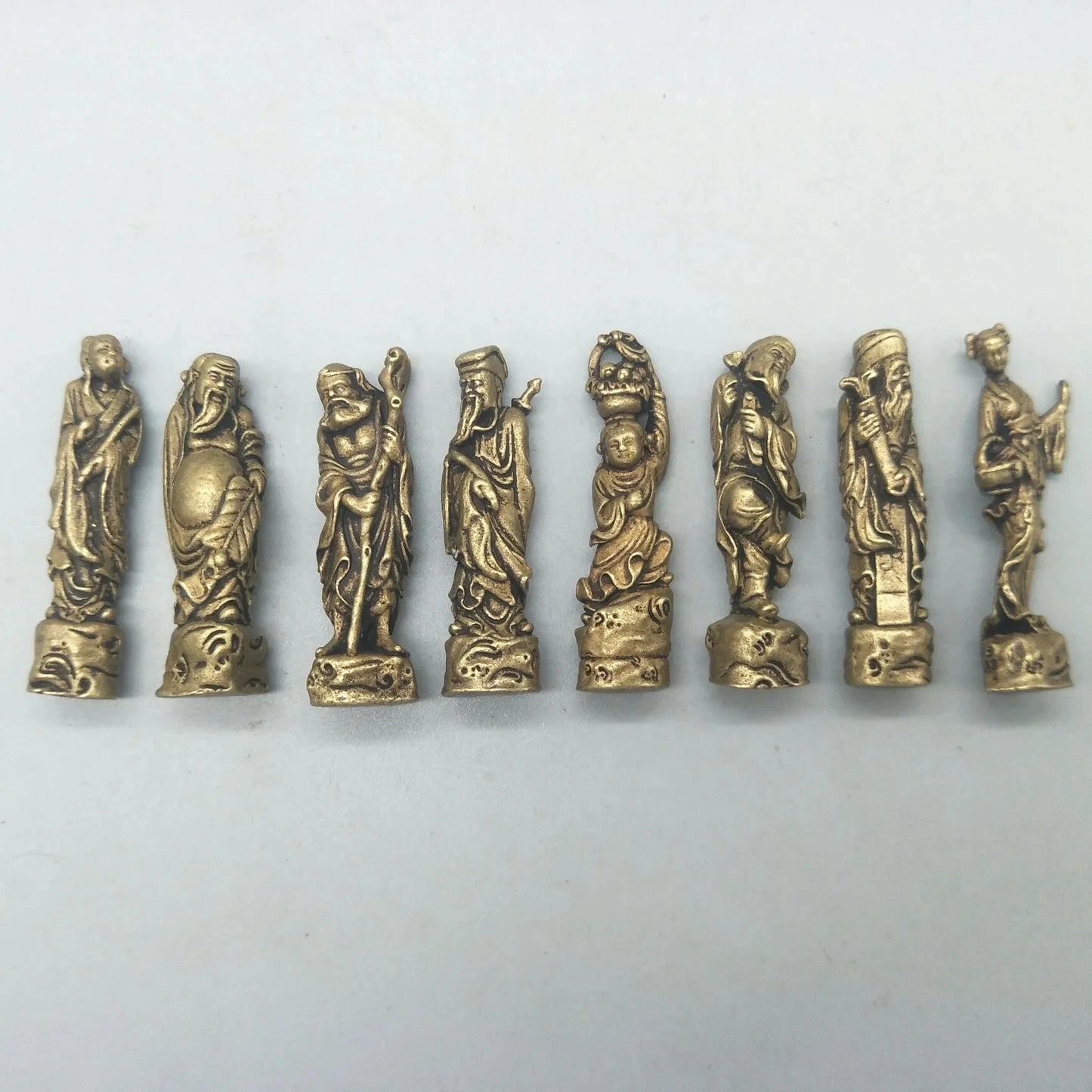 China Elaboration Brass Sculpture" The Eight Immortals " Metal Handicraft Home Decoration