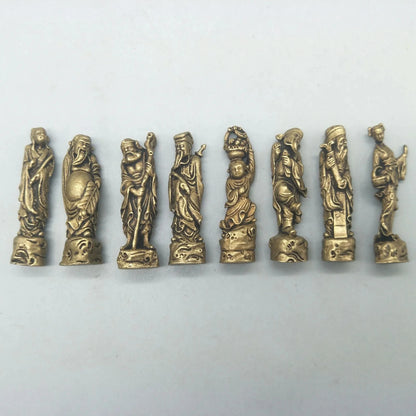 China Elaboration Brass Sculpture" The Eight Immortals " Metal Handicraft Home Decoration