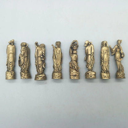 China Elaboration Brass Sculpture" The Eight Immortals " Metal Handicraft Home Decoration