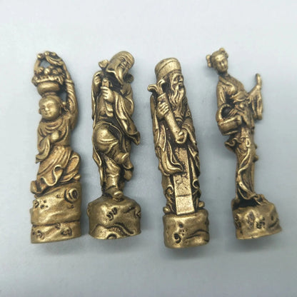 China Elaboration Brass Sculpture" The Eight Immortals " Metal Handicraft Home Decoration