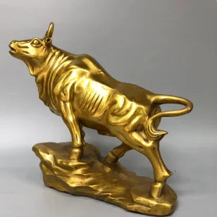 China Elaboration Brass Statue Lucky Wealth Cattle Metal Crafts Home Decoration